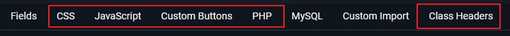 Admin Tabs Custom Code